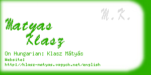 matyas klasz business card