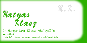 matyas klasz business card